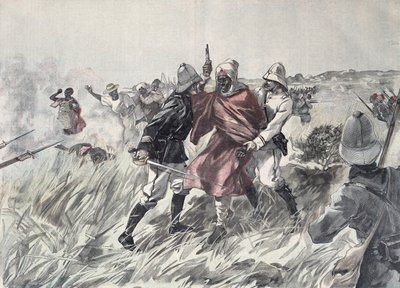 De gevangenneming van Toure Samory (c.1835-1900) door luitenant Jacquin nabij Guelemou in 1898, uit 